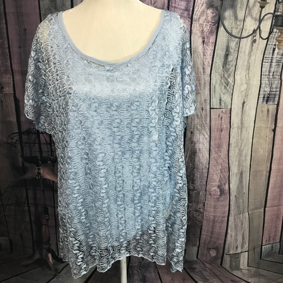 Baby Blue Lace Top - Picture 4 of 8